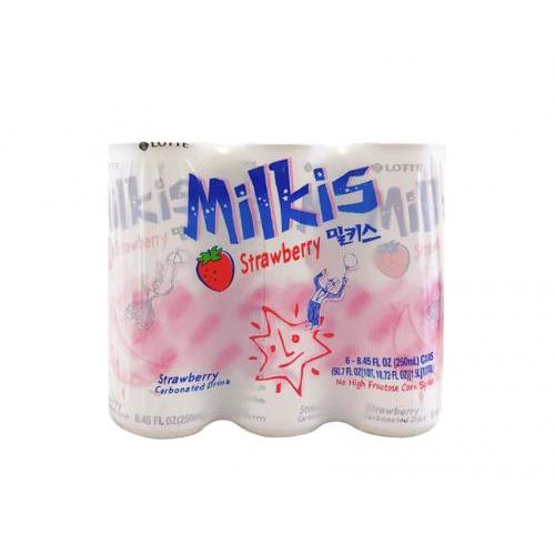 乐天牛奶苏打-草莓味 6*250ml