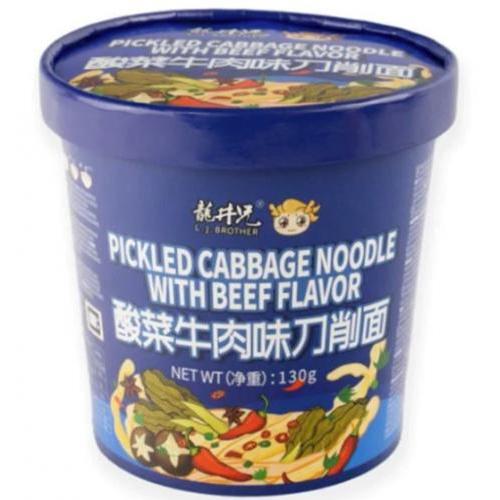 龙井兄酸菜牛肉味刀削面 130g